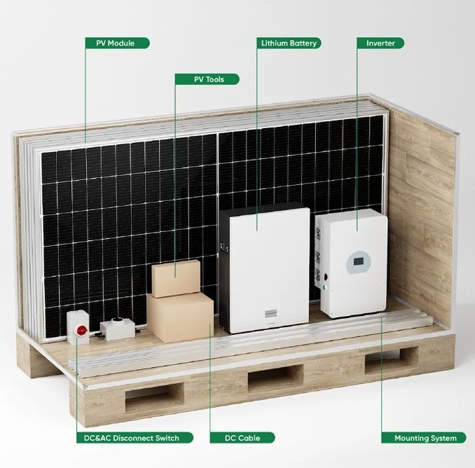 سیستم انرژی خورشیدی هیبریدی کامل فاز 3 5Kw 8Kw 10Kw 48V سیستم برق خورشیدی هیبریدی برای خانه