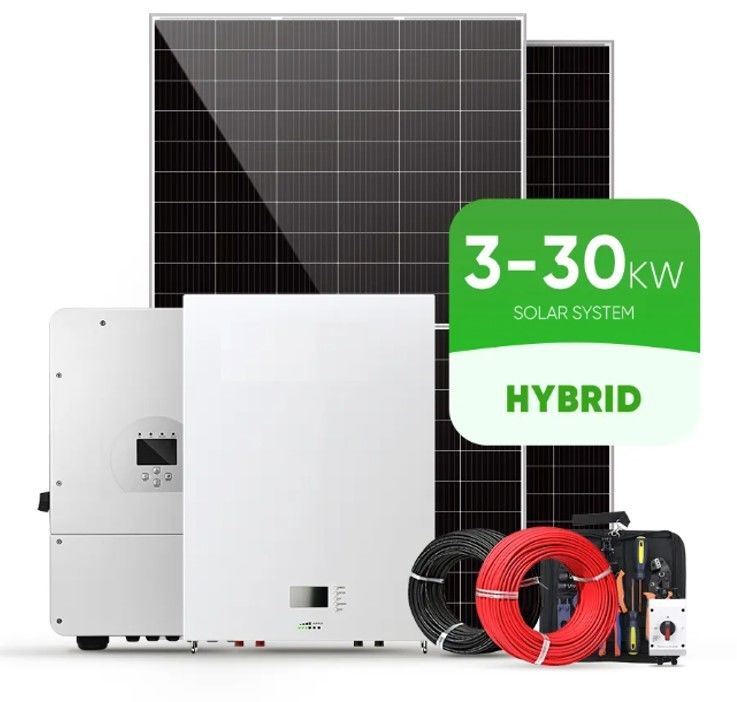 ذخیره سازی 10000W سیستم انرژی خورشیدی 120v 240v فاز تقسیم شده 8KW 10KW 20KW 30KW 50KW سیستم انرژی خورشیدی 10 Kw هیبرید