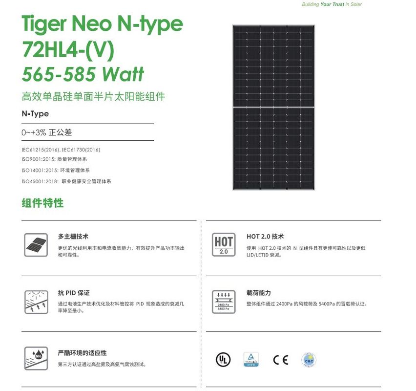 پانل خورشیدی جینکو Qcells 560W 565W 570W 575W 580W پانل انرژی